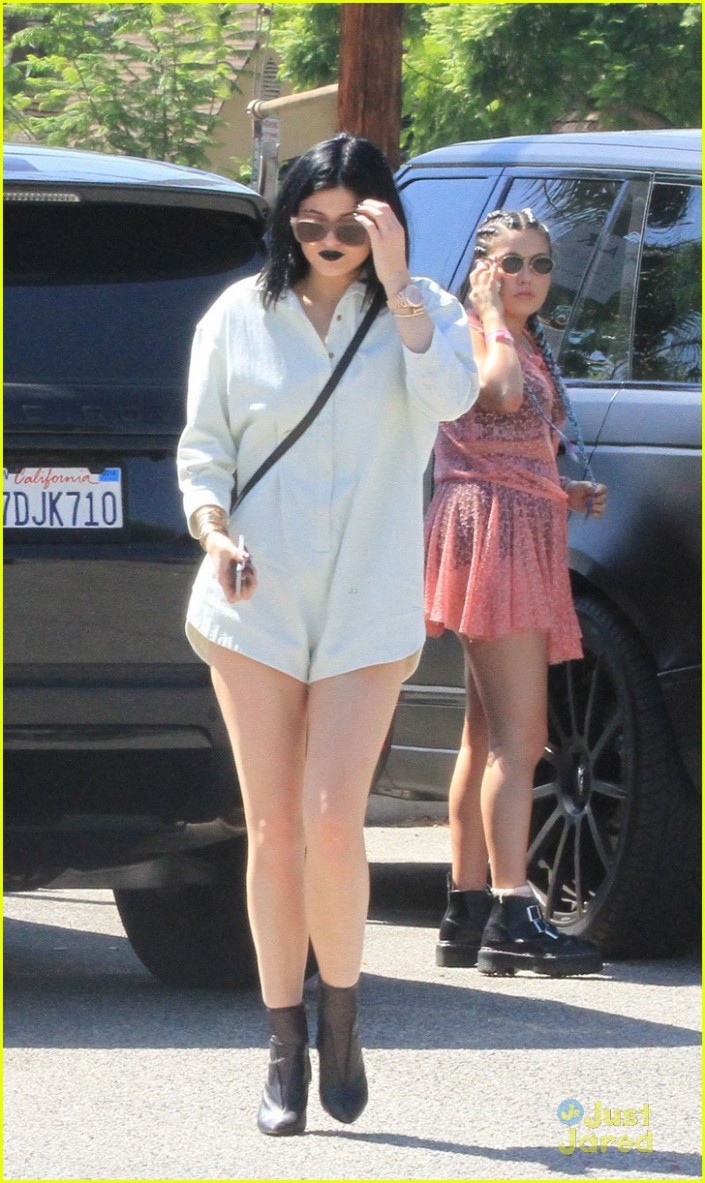 Kylie Jenner spotted out in West Hollywood wearing black lipstick